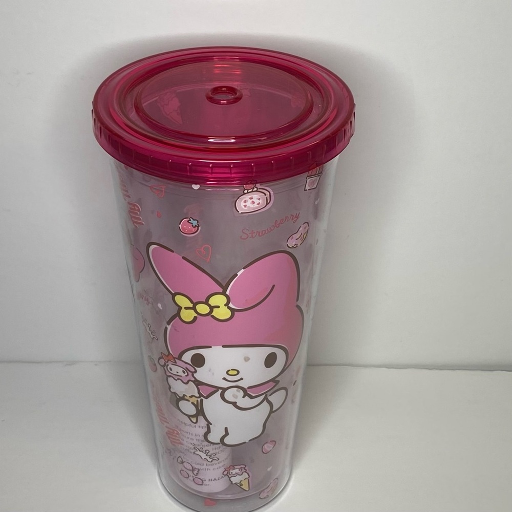 Sanrio My Melody Clear Tumbler with Hot Pink Lid